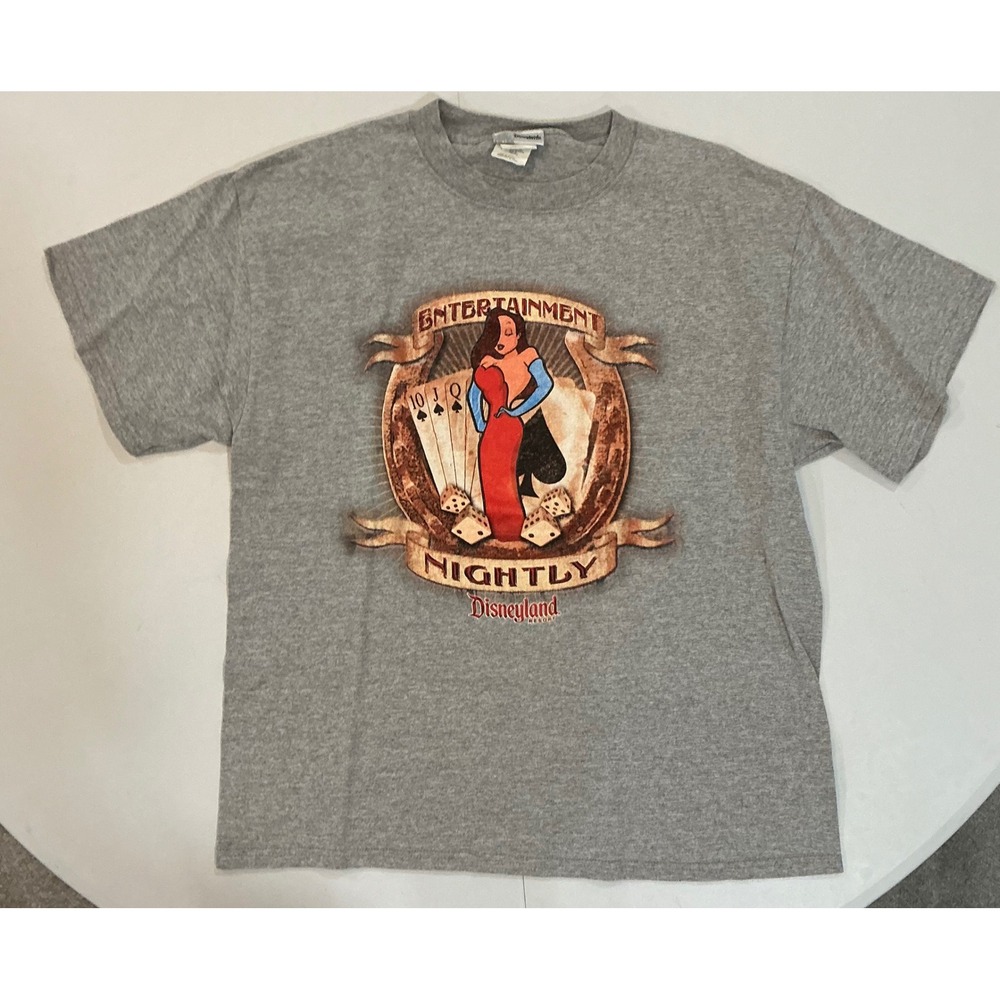 Y2K Disneyland Resort Jessica Rabbit T Shirt Grey Entertainment Nightly Mens L